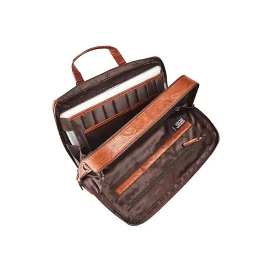 Maverick Rough Gear - Sacoche pour ordinateur portable - grand - cuir - 15.6" - cognac, brun