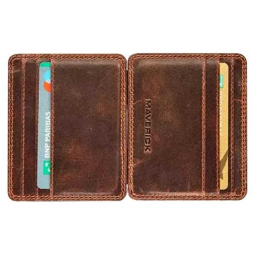 Maverick The Original - Portefeuille Magic RFID avec porte-cartes - cuir
