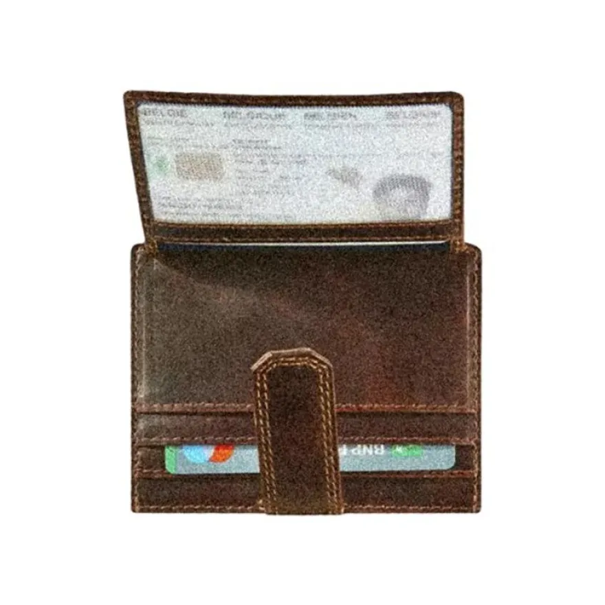 Maverick The Original - Porte-cartes RFID avec fermeture à bouton - cuir