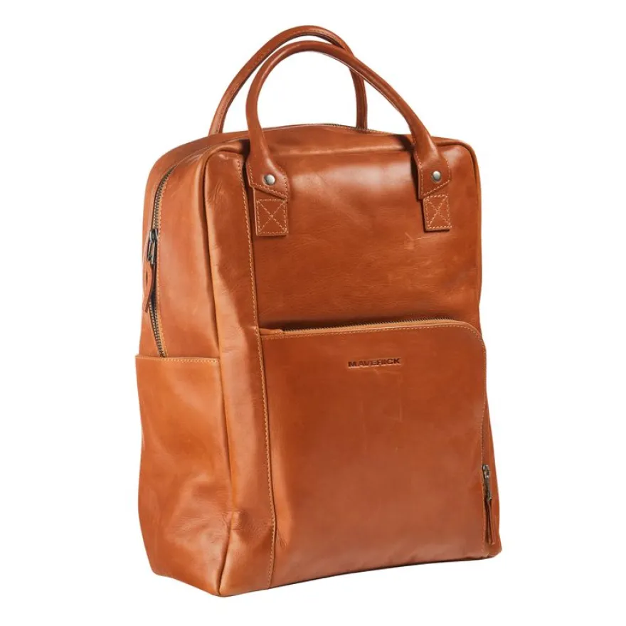 Maverock New Men - Sac à dos pour ordinateur portable 15" - cuir - cognac