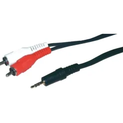 MCL Samar - adaptateur audio/stéréo 2 prises RCA (M) vers JACK 3.5 (M) - 1,5 m