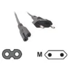 MCL Samar - câble d'alimentation 2 pôles (M) vers fiche bipolaire C7 (F) - 2 m