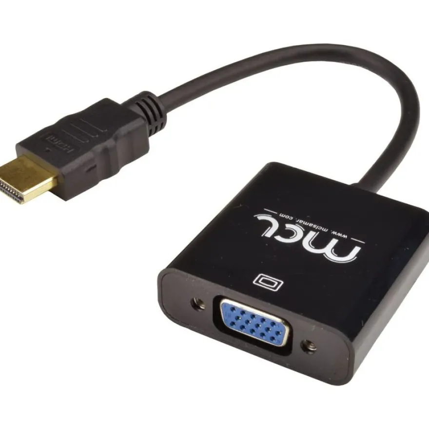 MCL Samar - convertisseur HDMI type A (M) vers VGA HD15 (F) avec mini jack 3.5mm (F) - 22cm