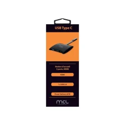 MCL Samar - station d'accueil USB Type C 3 ports - USB-A - HDMI - charge PD