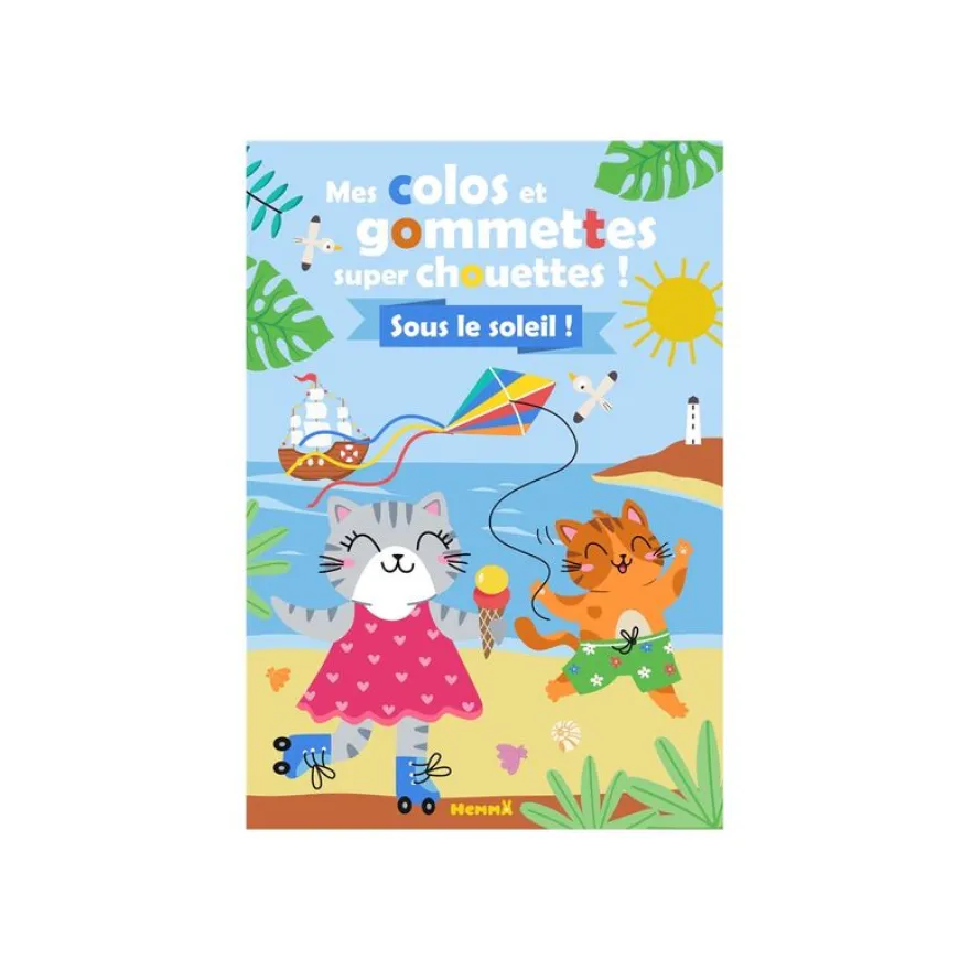 Mes colos et gommettes super chouettes ! - Sous le soleil ! - livre à colorier