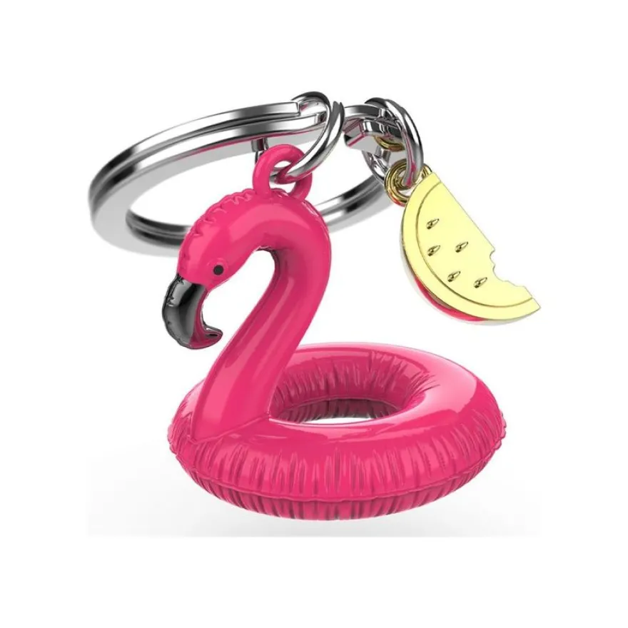 Metalmorphose - Porte-clés - bouée flamant rose