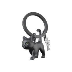 Metalmorphose - Porte-clés - chat noir yeux phosphorescents