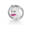 Metalmorphose - Porte-clés - chat blanc