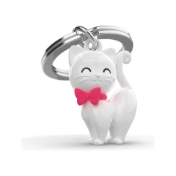 Metalmorphose - Porte-clés - chat blanc