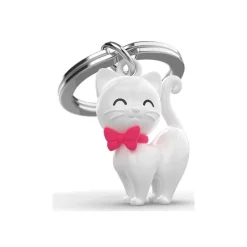 Metalmorphose - Porte-clés - chat blanc