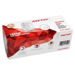 METO Proline - Boîte de 6 rouleaux de 1000 étiquettes enlevables - 26 x 16 mm - blanc - pour étiqueteuse 2 lignes