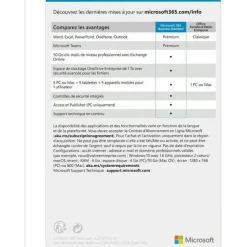 Microsoft 365 Business Standard - Code d'activation envoyé par email valable pour 1 appareil pendant 1 an