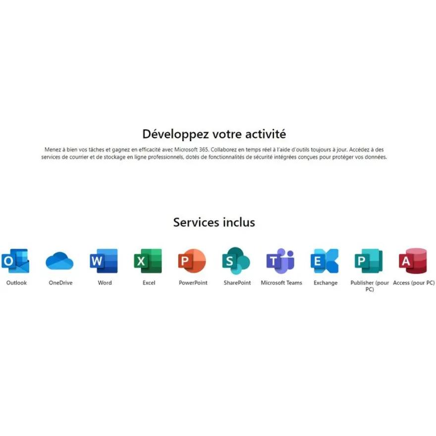 Microsoft 365 Business Standard - Code d'activation envoyé par email valable pour 1 appareil pendant 1 an