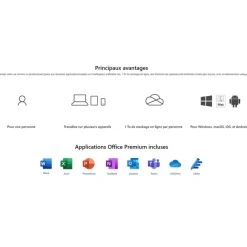 Microsoft 365 Personnel - Code d'activation envoyé par email valable pour 1 appareil pendant 1 an