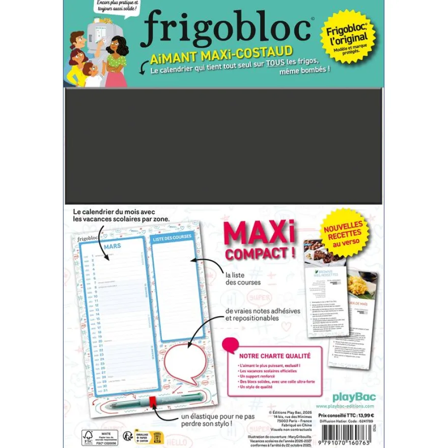 Mini Frigobloc Menusel 4 couleurs - Calendrier compact / mois