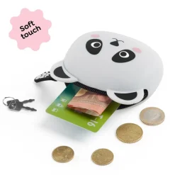 Mini porte-monnaie Panda Back2Fun - silicone doux et design adorable.