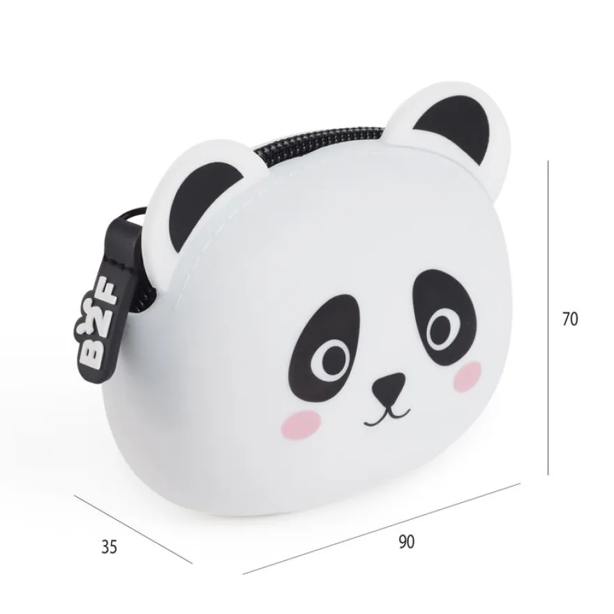 Mini porte-monnaie Panda Back2Fun - silicone doux et design adorable.