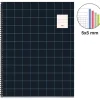 Miquelrius - Cahier à spirale A4 (21x29,7 cm) - 100 pages - petits carreaux (5x5 mm) - noir