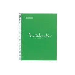 Miquelrius Emotions - Cahier de notes - reliure à spirale - A4 - 80 feuilles / 160 pages - petits carreaux - 4 trous - vert - carton recouvert de papier