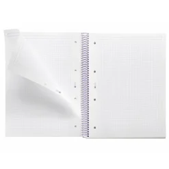 Miquelrius Notebook Between the lines - Cahier à spirale - A4 - 80 feuilles - petits carreaux (5x5 mm) - mauve