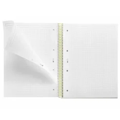 Miquelrius Notebook Between the lines - Cahier à spirale - A4 - 80 feuilles - petits carreaux (5x5 mm) - citron