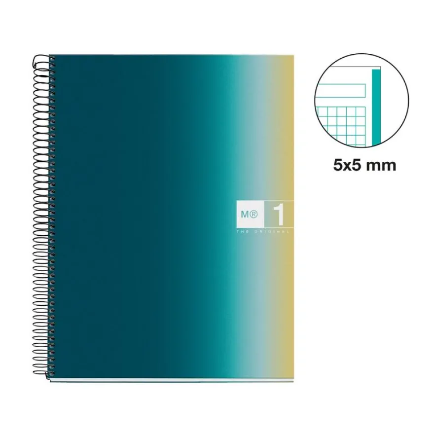 Miquelrius Notebook design Aurora - Cahier à spirale - A5 - 80 feuilles - petits carreaux (5x5 mm) - iceland
