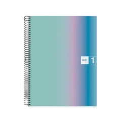 Miquelrius Notebook design Aurora - Cahier à spirale - A5 - 80 feuilles - petits carreaux (5x5 mm) - santorini