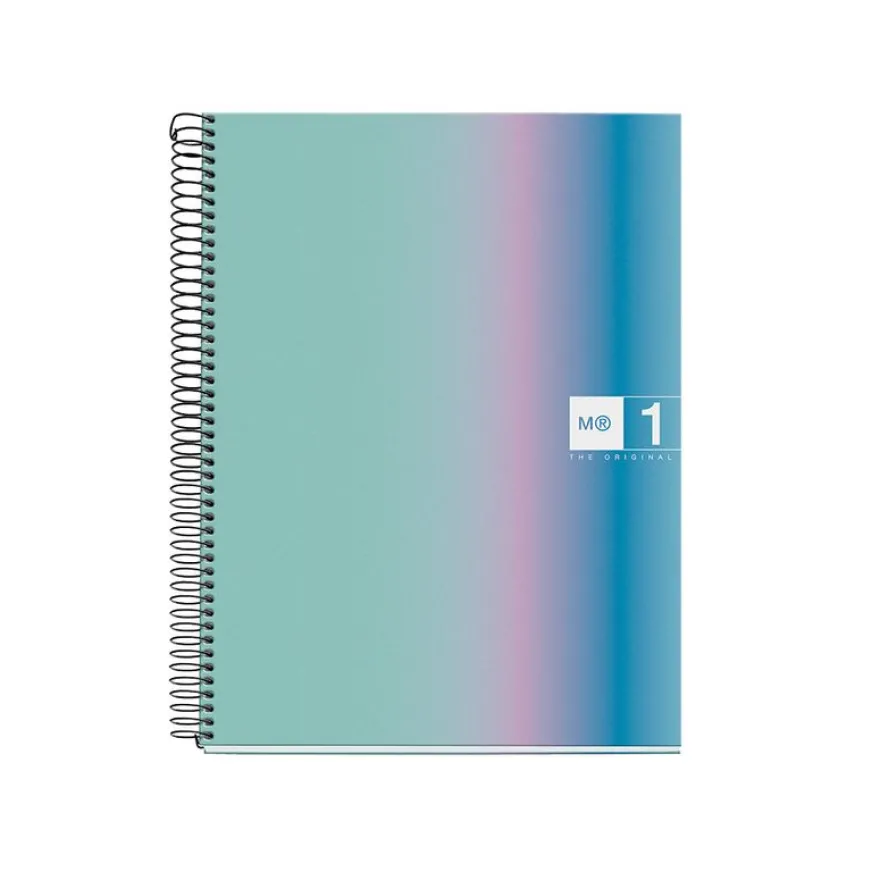 Miquelrius Notebook design Aurora - Cahier à spirale - A5 - 80 feuilles - petits carreaux (5x5 mm) - santorini