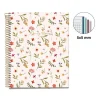 Miquelrius Notebook design Lifestyle - Cahier à spirale - A5 - 100 feuilles - petits carreaux (5x5 mm) - spring crème