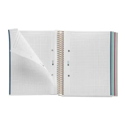 Miquelrius Notebook design Lifestyle - Cahier à spirale - A5 - 100 feuilles - petits carreaux (5x5 mm) - spring crème