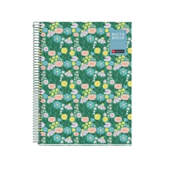 Miquelrius Notebook design Natura - Cahier à spirale - A5 - 80 feuilles - petits carreaux (5x5 mm) - fleur
