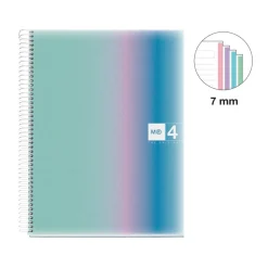 Miquelrius Notebook design Aurora - Cahier à spirale - A5 - 120 feuilles - ligné - west bay