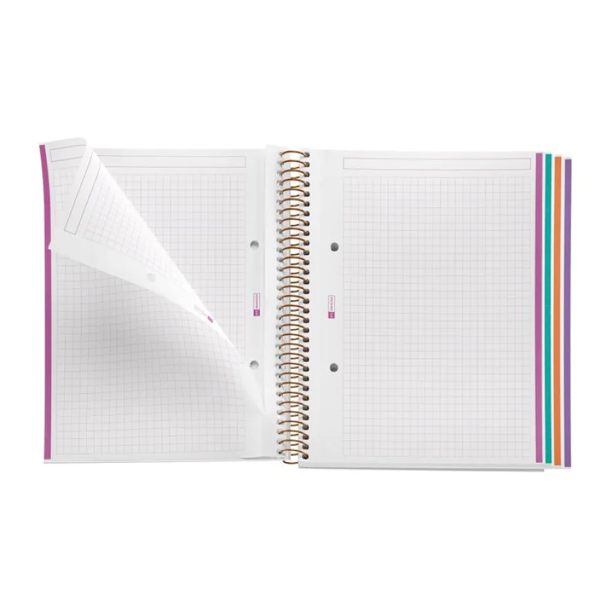 Miquelrius Notebook design Lifestyle - Cahier à spirale - A5 - 100 feuilles - petits carreaux (5x5 mm) - zig zag mallorca
