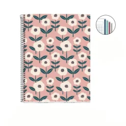 Miquelrius Notebook design Lifestyle - Cahier à spirale - A4 - 100 feuilles - petits carreaux (5x5 mm) - pink keep it simple