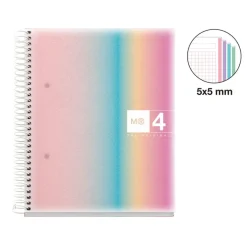 Miquelrius Notebook design Aurora - Cahier à spirale - A5 - 120 feuilles - petits carreaux (5x5 mm) - west bay