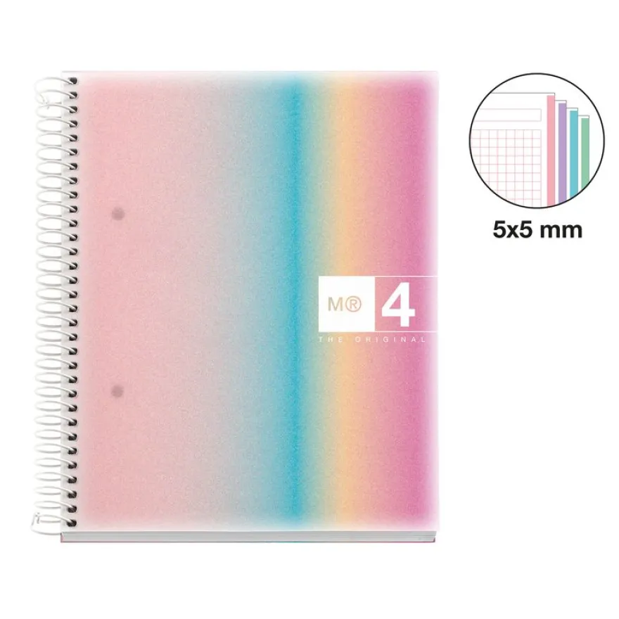 Miquelrius Notebook design Aurora - Cahier à spirale - A5 - 120 feuilles - petits carreaux (5x5 mm) - west bay