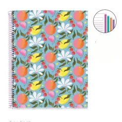 Miquelrius Notebook design Lifestyle - Cahier à spirale - A4 - 100 feuilles - petits carreaux (5x5 mm) - floral happy fruits