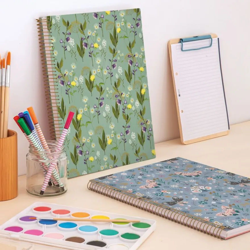 Miquelrius Notebook design Lifestyle - Cahier à spirale - A4 - 100 feuilles - petits carreaux (5x5 mm) - garden vert