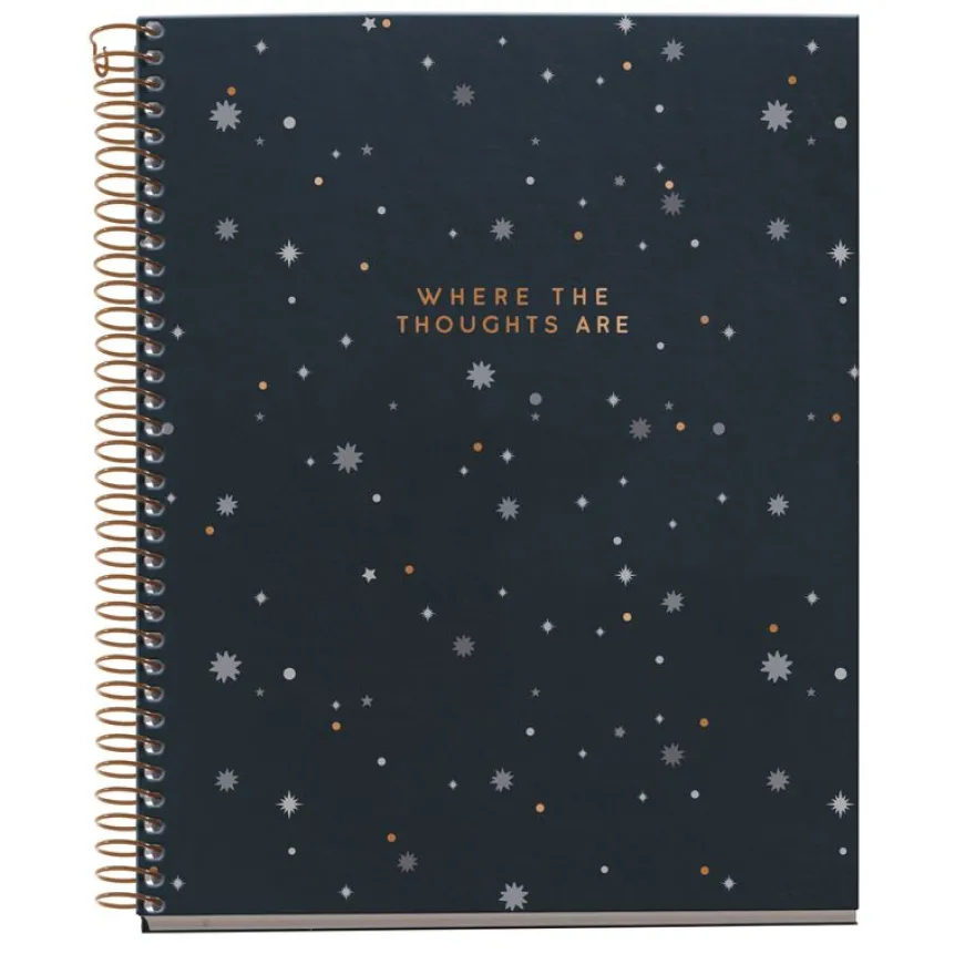 Miquelrius Notebook design Lifestyle - Cahier à spirale - A5 - 100 feuilles - petits carreaux (5x5 mm) - thoughts midnight