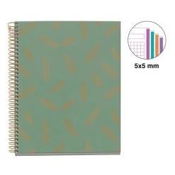 Miquelrius Notebook design Lifestyle - Cahier à spirale - A5 - 100 feuilles - petits carreaux (5x5 mm) - feuilles mallorca