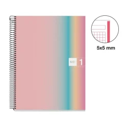 Miquelrius Notebook design Aurora - Cahier à spirale - A5 - 80 feuilles - petits carreaux (5x5 mm) - west bay