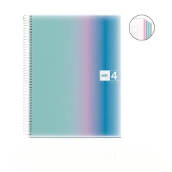 Miquelrius Notebook design Aurora - Cahier à spirale - A5 - 120 feuilles - ligné - santorini