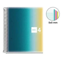 Miquelrius Notebook design Aurora - Cahier à spirale - A5 - 120 feuilles - petits carreaux (5x5 mm) - iceland