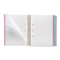 Miquelrius Notebook design Lifestyle - Cahier à spirale - A5 - 100 feuilles - petits carreaux (5x5 mm) - garden leaves