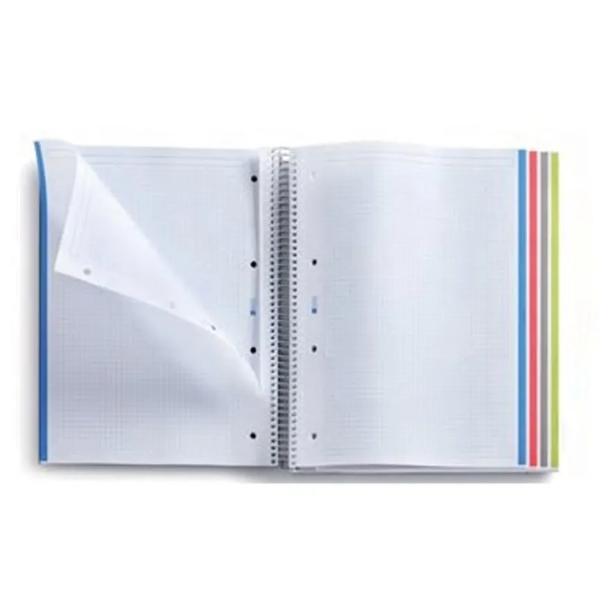 Miquelrius The Original - Cahier de notes - reliure à spirale - A4 (210 x 297 mm) - 160 feuilles / 320 pages - petits carreaux - 4 trous - graphite - carton contrecollé