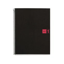 Miquelrius The Original - Cahier de notes - reliure à spirale - A4 (210 x 297 mm) - 80 feuilles / 160 pages - petits carreaux - 4 trous - rouge - polypropylène (PP)