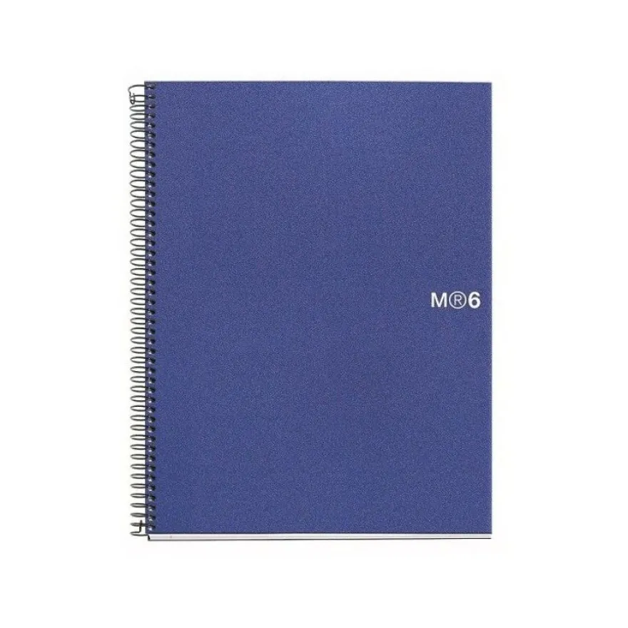 Miquelrius The Original - Cahier de notes - reliure à spirale - A5 - 150 feuilles / 300 pages - petits carreaux - 2 trous - bleu - polypropylène (PP)