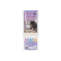 Miss Melody - Roller - cheval - rose paillette, violet paillette, bleu paillettes, argent scintillant, or pailleté - encre gel