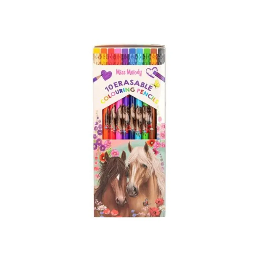 Miss Melody - Stylo effaçable - couleurs assorties - avec gomme