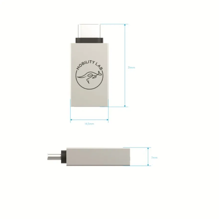 Mobility Lab - Adaptateur USB-C vers USB 3.0 OTG - gris